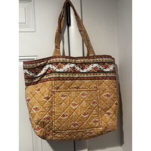 Vintage Pierre Deux French Country Quilted Floral Shoulder Totebag Boho Mustard